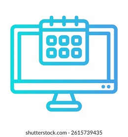 Computer monitor displaying a calendar icon. Perfect for websites, blogs, articles, newsletters, social media posts, presentations, and digital marketing.