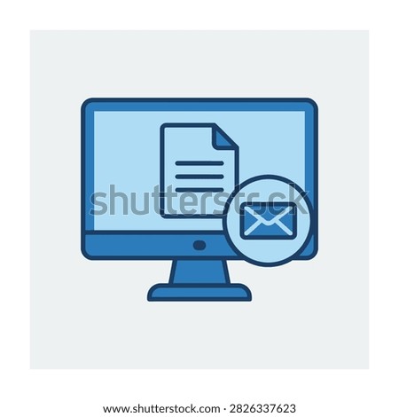 A computer monitor displays a document with an email icon, symbolizing digital communication and technology use.