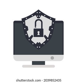 Computer monitor electronic screen icon vector illustration design. PC device equipment office monitor and business computer isolated white. Desktop modern computer monitor front view icon television