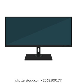 Computer monitor flat clip art and glyph design on white background