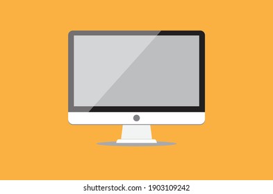 Computer monitor flat icon. PC symbol. Vector illustration. EPS10.