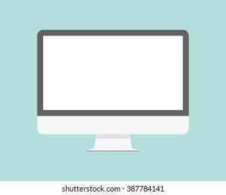 Computer monitor flat icon. PC symbol. Vector illustration. EPS10.