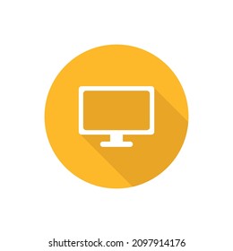 Computer monitor flat icon with shadow