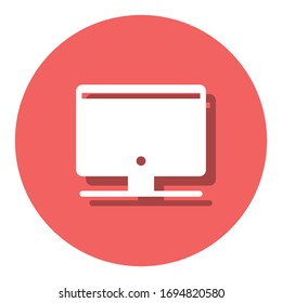 Computer monitor flat icons. Stroke vector elements for trendy and modern design. Vector flat icons isolated on a white background. Vector illustration
