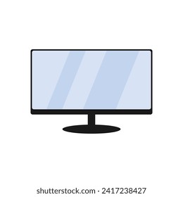 Computer monitor with a flat screen suitable for office, technology, programming, coding, designing, gaming, and online communication concepts.