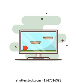 computer monitor game vector illustration