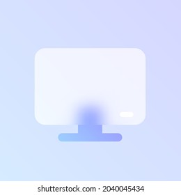 computer monitor glass morphism trendy style icon. computer monitor color vector icon with blur, transparent glass and purple gradient. for web and ui design, mobile apps and promo business polygraphy