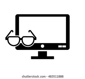 computer monitor and glasses icon
