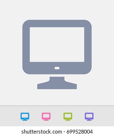 Computer Monitor - Granite Icons . A professional, pixel-perfect icon designed on a 32x32 pixel grid and redesigned on a 16x16 pixel grid for very small sizes.