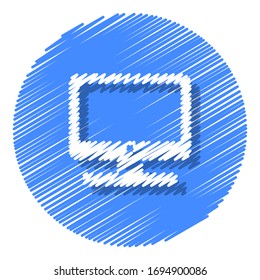 Computer monitor hand drawn icons. Vector elements for trendy and modern design. Hand drawn icons isolated on a white background. Vector illustration. Vintage icon