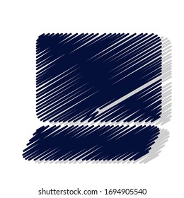 Iconos sólidos dibujados a mano por el monitor de la computadora. Elementos vectoriales de trazo para un diseño moderno y moderno. Iconos sólidos dibujados a mano por vectores aislados en un fondo blanco. Ilustración vectorial. Iconos de textura vintage