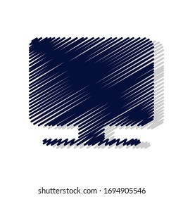 Iconos sólidos dibujados a mano por el monitor de la computadora. Elementos vectoriales de trazo para un diseño moderno y moderno. Iconos sólidos dibujados a mano por vectores aislados en un fondo blanco. Ilustración vectorial. Iconos de textura vintage