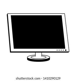 Computer monitor hardware device isolated vector illustration graphic design