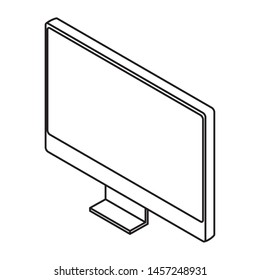 computer monitor hardware technology isolated vector illustration graphic design
