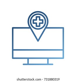 computer monitor with hospital pointer map navigation