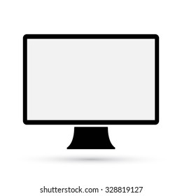 Computer Monitor icon. Black Computer Display isolated. Vector illustration.