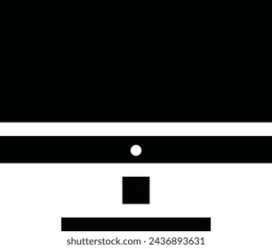 Computer monitor icon with buttons in the middle of the screen