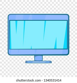 Computer monitor icon in cartoon style on a background for any web design 