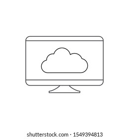 Computer monitor icon. Cloud computing technology.