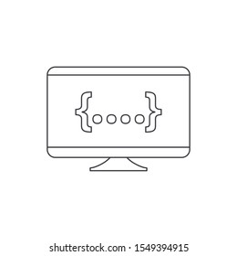 Computer monitor icon. Coding, development, programming sign