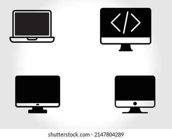 computer monitor icon design free download vector vector. Computer monitor icon. Flat PC symbol. Vector illustration.