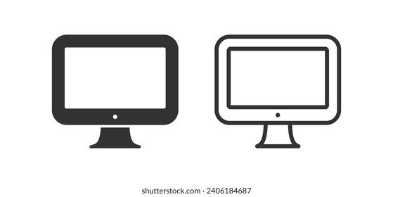 Computer monitor icon. Device screen sign. Technology display. PC monitor. Vector illustration.