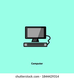 Computer monitor icon. Monitor Display Screen outline and filled vector sign. Symbol, logo illustration. Different style icons set. Vector graphics