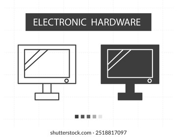 Computer monitor, monitor icon, electronic hardware icons
