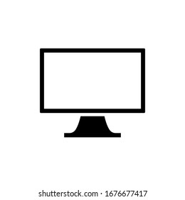 Computer monitor icon in flat design