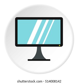 Computer monitor icon. Flat illustration of computer monitor vector icon for web