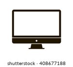 Computer monitor icon. Flat PC symbol. Vector illustration, EPS10.