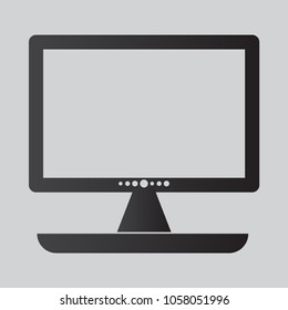 Computer monitor icon. Flat PC symbol. Vector illustration, EPS10.