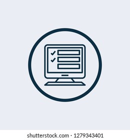 Computer monitor icon. Flat PC symbol. Vector illustration - Vector