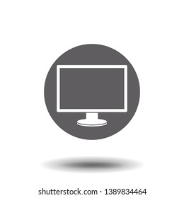 Computer monitor icon. Flat PC symbol. Vector illustration, EPS10.
