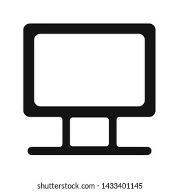 Computer monitor icon. Flat PC symbol. Vector illustration