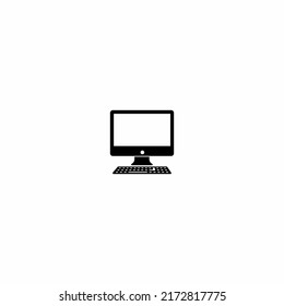 Computer monitor icon. Flat PC symbol. Vector illustration, EPS10.