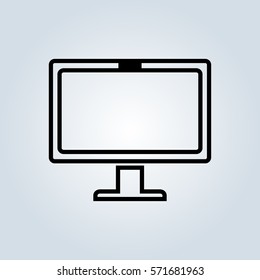 Computer monitor icon. Flat PC symbol. Vector illustration, EPS10.