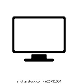 Computer monitor icon. Flat PC symbol. Vector illustration, EPS10