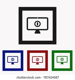 Computer monitor icon. Flat PC symbol. Vector illustration, EPS10.