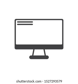 Computer monitor icon. flat simple pictogram. Pc monitor vector illustration