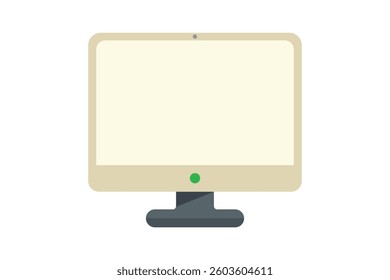 Computer Monitor Icon Flat Style, computer monitor icon, desktop monitor flat icon, computer display vector, digital screen