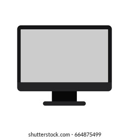 Computer monitor icon. Flat symbol. Vector illustration isolated on white background