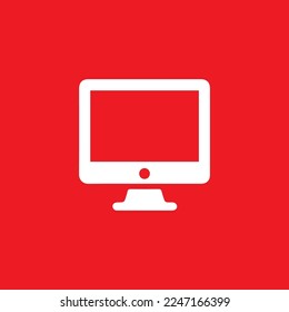 Computer monitor icon, graphics resource template, vector illustration.