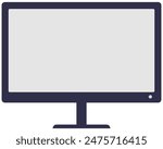 Computer monitor icon isolated on white background.