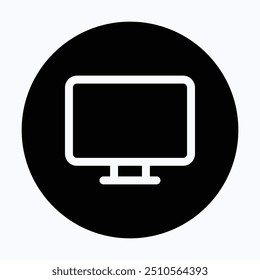 Computer, Monitor Icon, Lcd Tv Vector Icon, Display, Led Tv, User Interface, User Experience, 