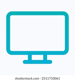 Computer, Monitor Icon, Lcd Tv Vector Icon, Display, Led Tv, User Interface, User Experience, Isolated Lineal Gradient Icon.