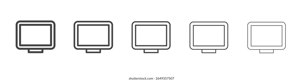 Computer monitor icon Line graphics illustration symbol