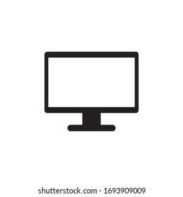 Computer monitor icon logo design vector template