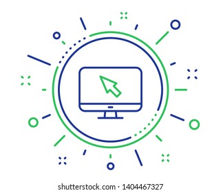 Computer or Monitor icon. Mouse cursor sign. Personal computer symbol. Quality design elements. Technology internet button. Editable stroke. Vector
