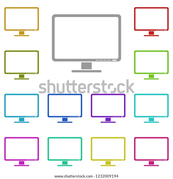 Computer\
monitor icon in multi color. Simple glyph vector of Technology set\
for UI and UX, website or mobile\
application